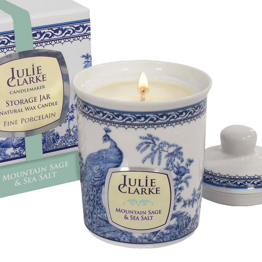 Julie Clarke Mountain Sage and Sea Salt Peacock Candle